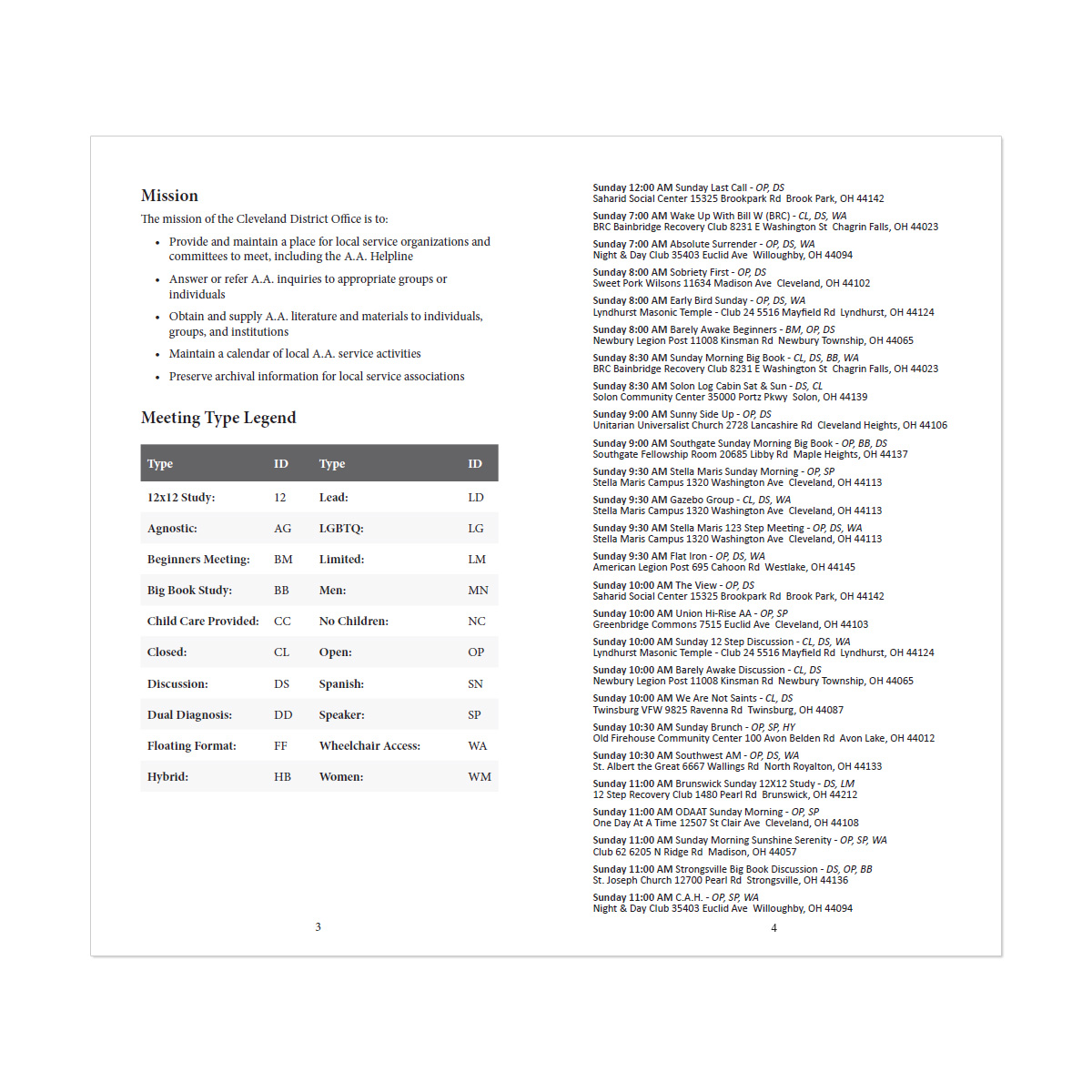 cleveland aa meeting schedule print