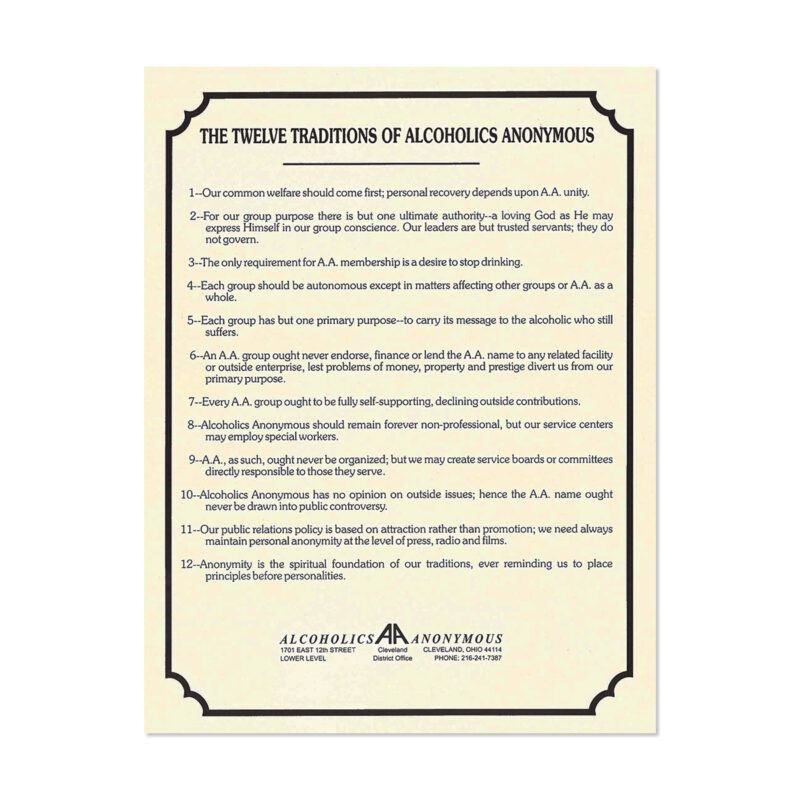 12 Traditions Laminated (8.5 x 11)