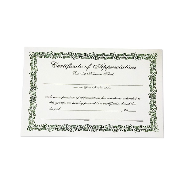 Certificate of Appreciation (Small)