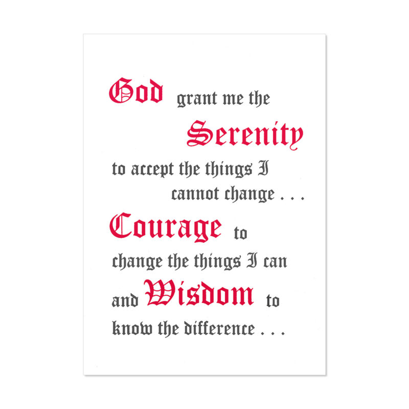 Serenity Prayer for Framing