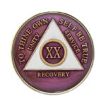 triplate circle triangle purple coin