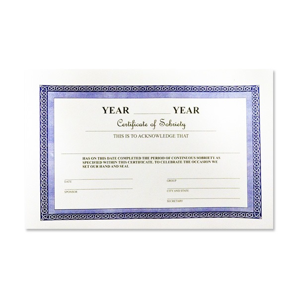 Certificate of Sobriety