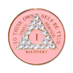 Bling Circle Triangle Medallion Pink