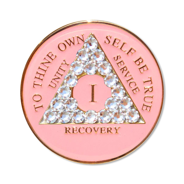 Bling Circle Triangle Medallion Pink