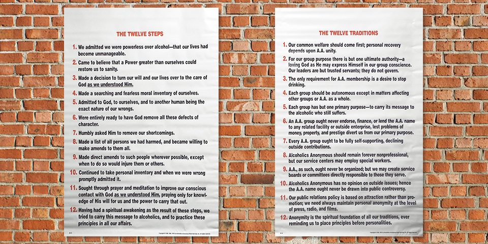 12 steps traditions wall