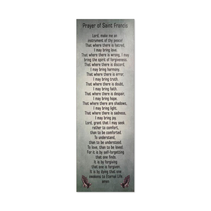 Prayer of St Francis bookmark