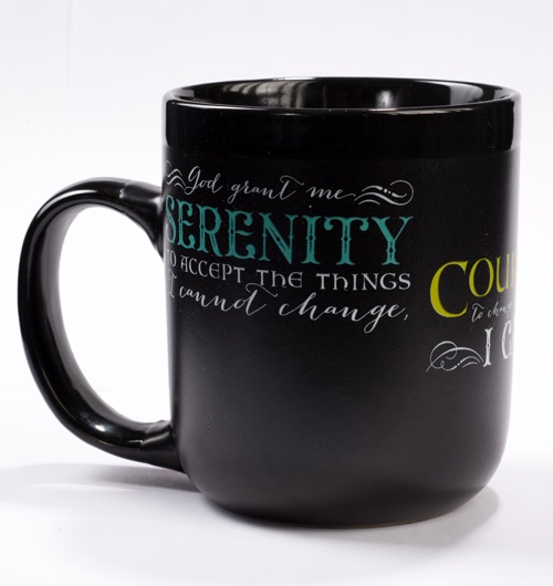 Serenity Prayer Black Mug